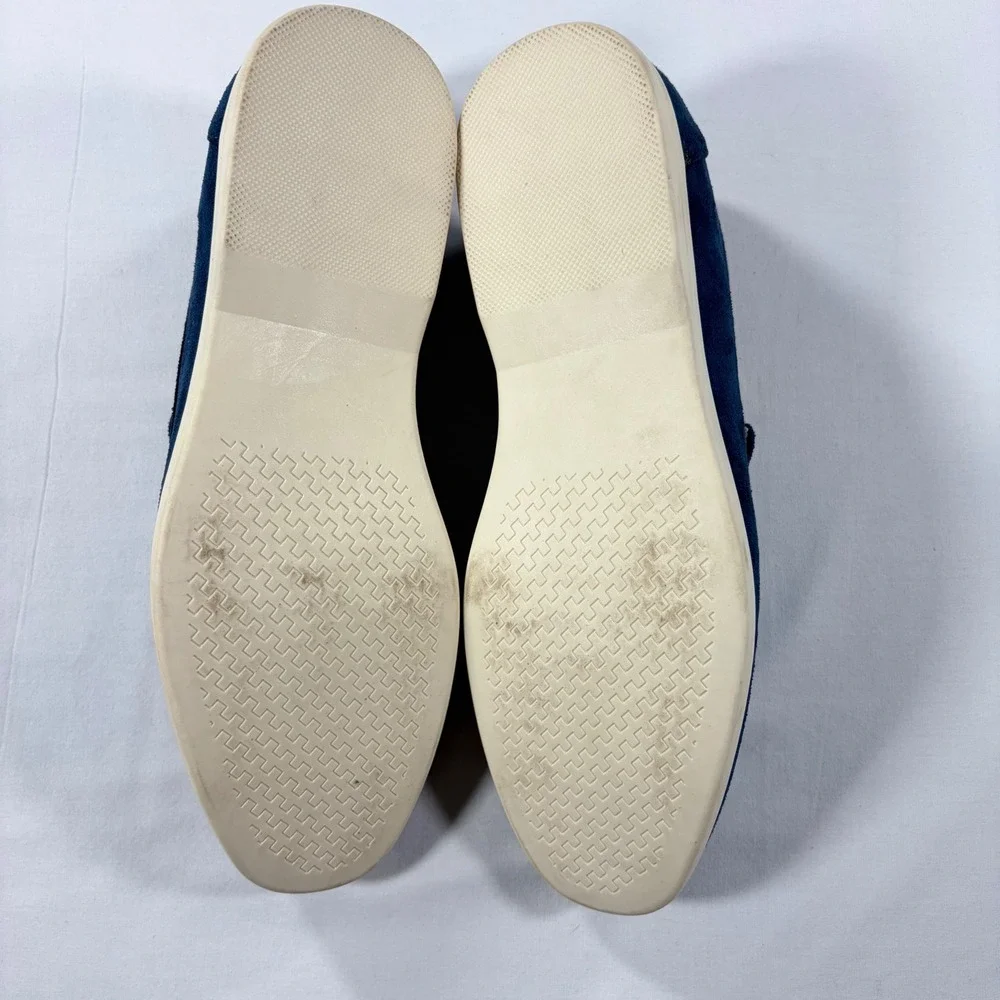 Old Money Mens Blue Faux Suede Slip On Loafers Size 45 US 12 Casual Flats